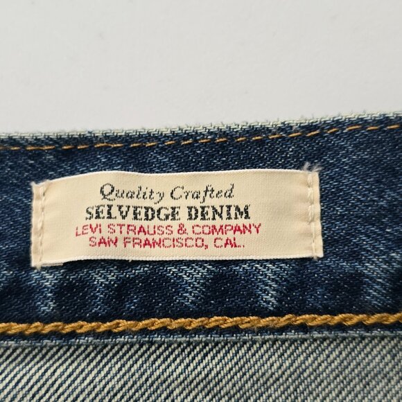Levi's 501 90s Selvedge Straight Jeans 34 Medium Wash NWT - Picture 6 of 10